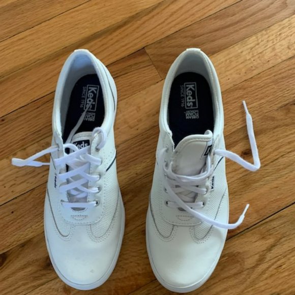 Keds Shoes Keds White Leather Sneakers Size 9 Like New Poshmark